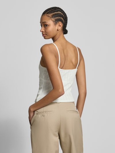 Tommy Jeans Top in Strick-Optik Modell 'POINTELLE' Ecru 5
