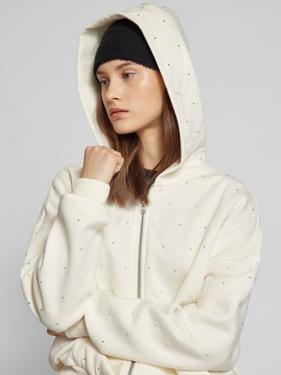 Review Sweatjacke mit Label-Print Offwhite 3