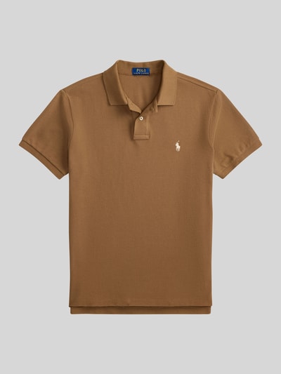 Produktfoto, Regular Fit Poloshirt aus reiner Baumwolle von Polo Ralph Lauren, jednolity kolor, krój regular fit, logo na piersi, kołnierzyk polo, dekolt w serek, krótka listwa guzikowa, krótkie rękawy z ściągaczem, dół z rozcięciami bocznymi, asymetryczny, pikowana bawełna