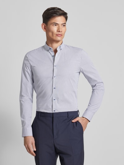 OLYMP No. Six Koszula biznesowa o kroju super slim fit z kołnierzykiem typu button down Niebieski 4