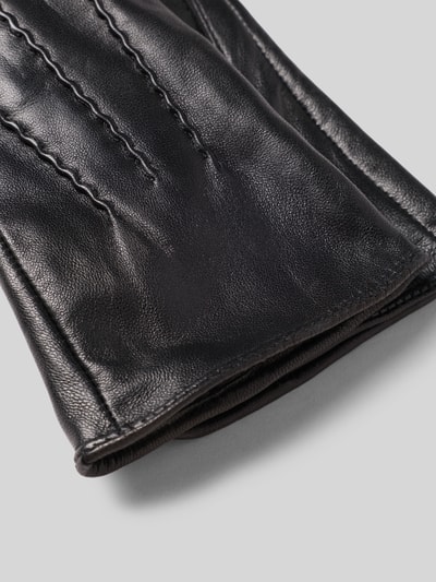 FI.NE Rękawiczki z imitacji skóry Czarny 2