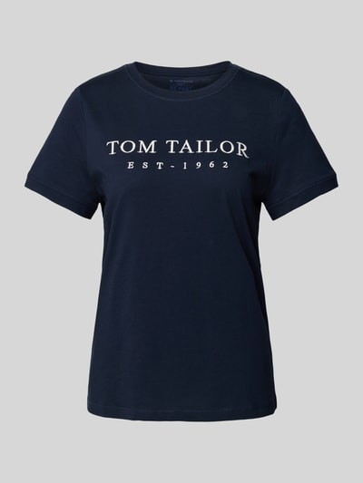 Tom Tailor T-shirt z wyhaftowanym logo Granatowy 2