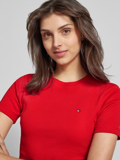 Tommy Hilfiger Slim Fit T-Shirt mit Label-Detail Rot 3