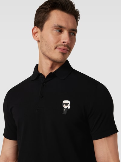 Karl Lagerfeld Koszulka polo o kroju regular fit z naszywką z logo Czarny 3