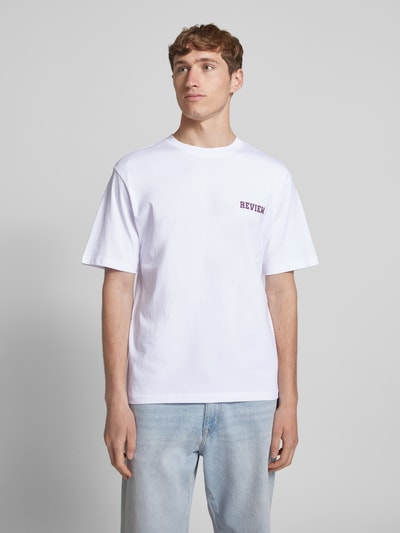 REVIEW Regular Fit T-Shirt aus Baumwoll-Viskose-Mix Weiss 4