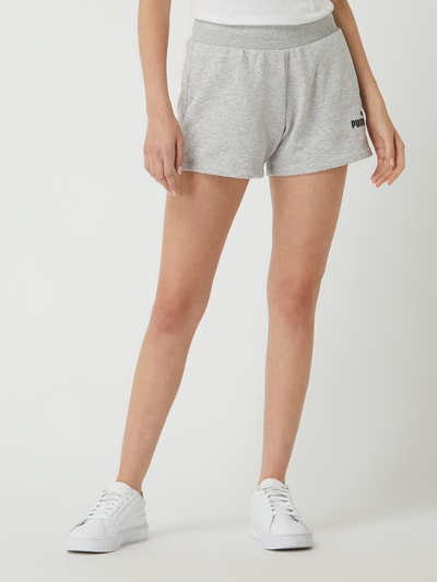 Puma Regular fit sweatshorts met logoprint  Lichtgrijs - 4