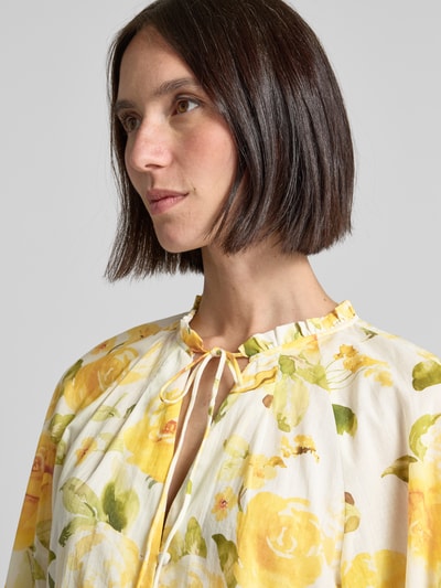 Mango Regular Fit Bluse mit Stehkragen Modell 'MOLLY' Hellgelb 3