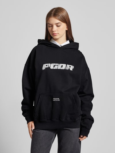 Pegador Oversized hoodie met labelprint, model 'SUTA' Zwart - 4