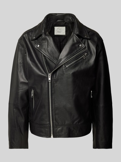 Jack & Jones Premium Bikerjack met ritszakken, model 'VINCE' Zwart - 2