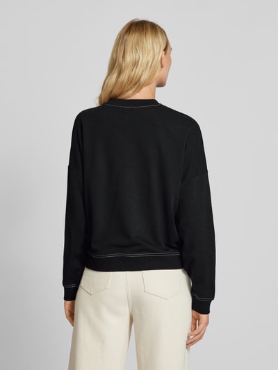 Vero Moda Comfort fit sweatshirt met contrastnaden, model 'CARLA' Zwart - 5