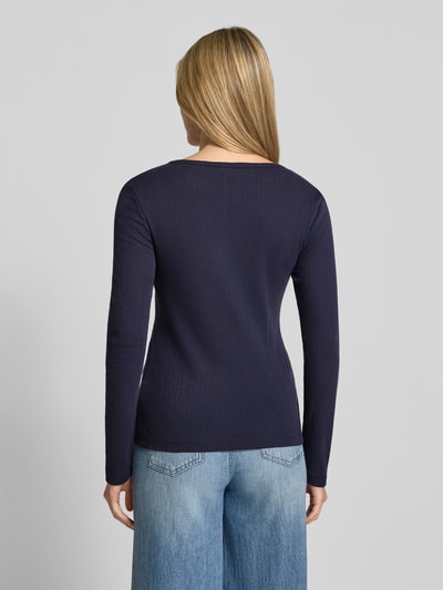 Christian Berg Woman Longsleeve mit Rundhalsausschnitt und Knopfleiste Dunkelblau 5