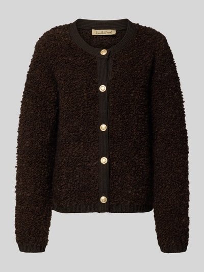 Smith and Soul Strickjacke mit Woll-Anteil Dunkelbraun 1