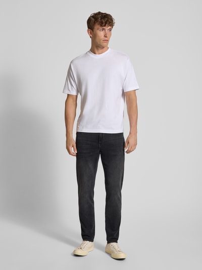 BOSS Orange Regular fit jeans met labelpatch, model 'ONYX' Donkergrijs - 1