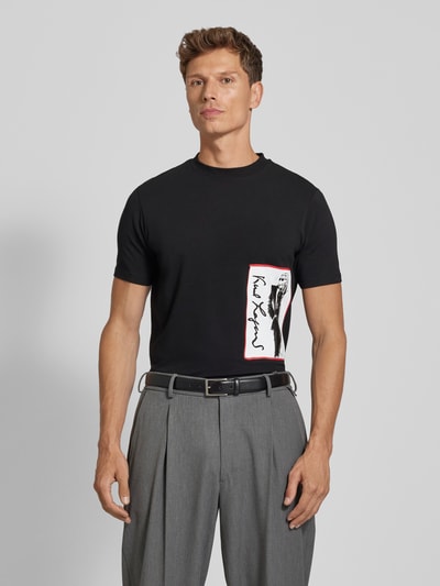 Karl Lagerfeld T-shirt met labelprint Zwart - 4