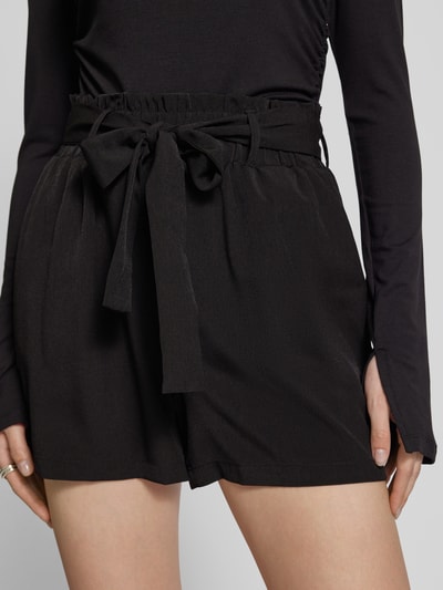 Pieces High Waist Shorts mit Bindegürtel Modell 'SADE' Black 3