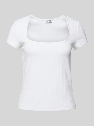 Esprit T-Shirt mit U-Boot-Ausschnitt Weiss 2