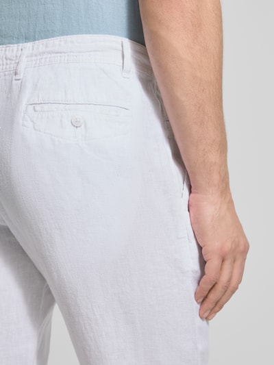 MCNEAL Regular Fit Leinenhose aus reinem Leinen Weiss 3