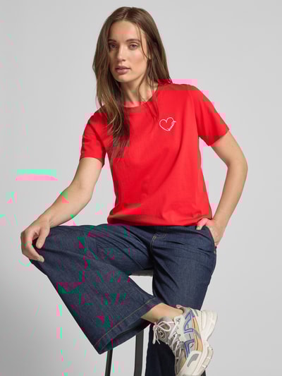 s.Oliver RED LABEL Relaxed Fit T-Shirt aus reiner Baumwolle Rot 3