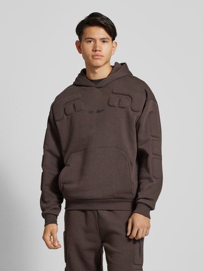 REVIEW Hoodie met capuchon Donkerbruin - 4