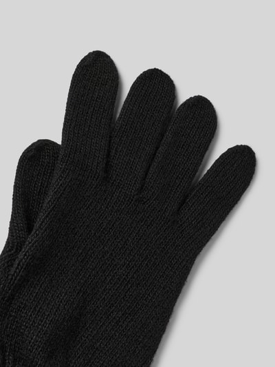 bugatti Rękawiczki z mieszanki bawełny i wiskozy z domieszką kaszmiru model ‘solid’ Czarny 3
