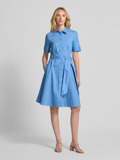 Lauren Ralph Lauren Sukienka koszulowa o długości do kolan z wiązanym paskiem Błękitno-niebieski 1