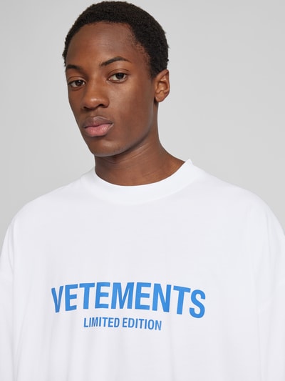 VETEMENTS Oversized T-Shirt mit Label-Print Weiss 3