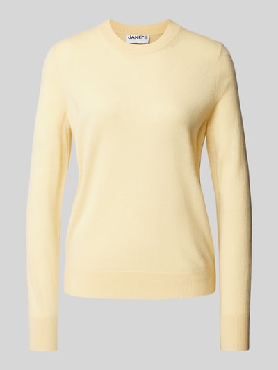 Jake*s Casual Gebreide pullover met ribboorden Lichtgeel - 2