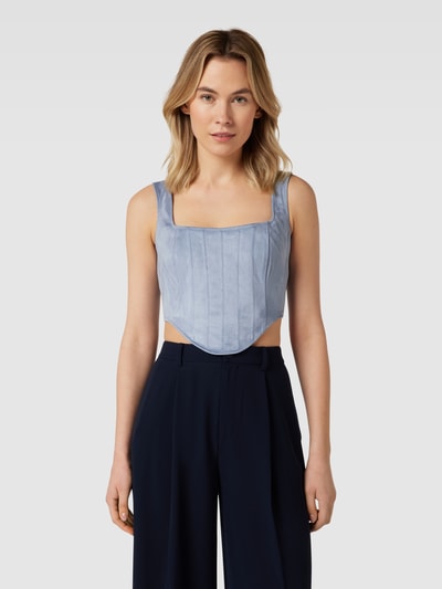 Guess Crop Top mit Karree-Ausschnitt Jeansblau 4