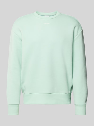 CK Calvin Klein Sweatshirt met labelprint, model 'NANO' Lichtturquoise - 2