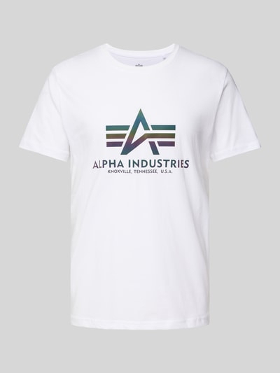 Alpha Industries T-Shirt mit Label-Print Weiss 2