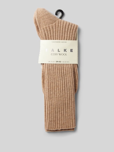 Falke Socken mit Label-Stiching Modell 'COSY' Beige 3