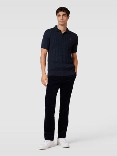 Polo Ralph Lauren Poloshirt mit kurzer Knopfleiste Marine 1