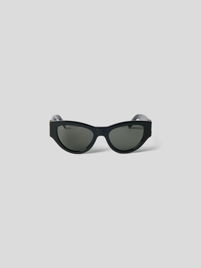Saint Laurent Sonnenbrille mit Logo-Applikation Schwarz 2