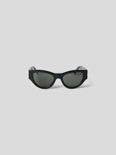 Saint Laurent Sonnenbrille mit Logo-Applikation Black 2