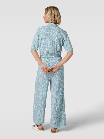 Jake*s Casual Jumpsuit met zigzagmotief Bleu - 5