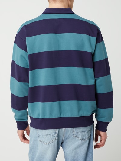 Carhartt Work In Progress Sweatshirt met brede strepen, model 'Alvin' Turquoise - 5