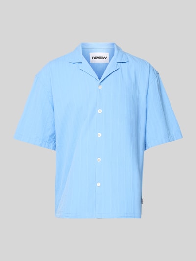REVIEW Koszula casualowa o kroju regular fit z kołnierzem z połami Jasnoniebieski 2