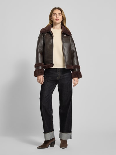 HUGO Wide Leg Jeans aus Baumwoll-Mix Modell 'GEABENA' Dunkelblau 1