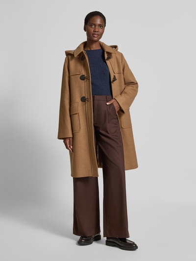 Barbour Comfort Fit Dufflecoat aus Woll-Mix Modell 'MELODY' Camel Melange 1