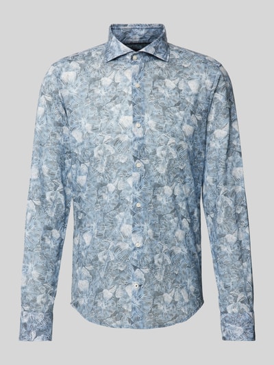 JOOP! Collection Slim fit vrijetijdsoverhemd met all-over print Marineblauw - 2