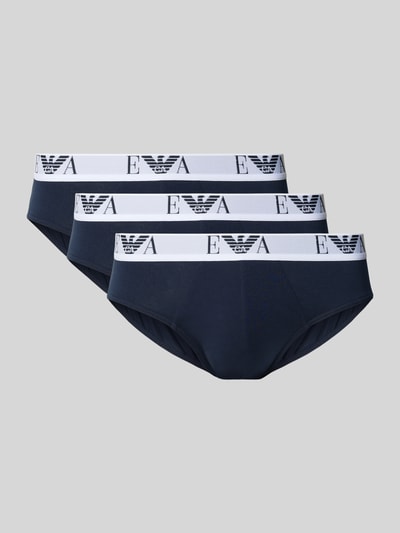 Emporio Armani Slip mit elastischem Logo-Bund im 3er-Pack Dunkelblau 1