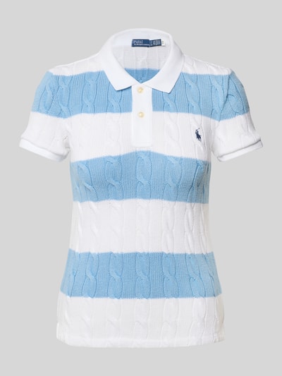 Polo Ralph Lauren Strickshirt mit Polokragen und Label-Stitching Hellblau 2