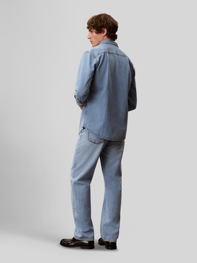 Calvin Klein Jeans straight fit jeans van puur katoen Lichtblauw - 5