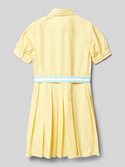 Polo Ralph Lauren Teens Hemdblusenkleid mit Button-Down-Kragen und Gürtel Gelb 3