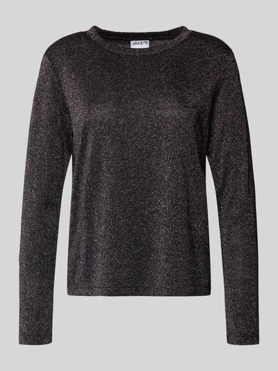Jake*s Casual Longsleeve mit Rundhalsausschnitt Black 2