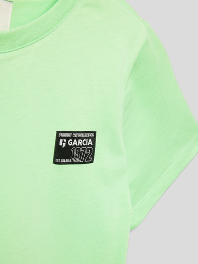 Garcia T-Shirt mit Label-Patch Neon Grün 2