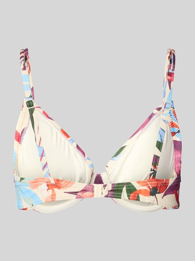 Produktfoto, PLUS SIZE Bikini-Oberteil mit Bügeln Modell 'Imani' von LASCANA aus farbenfrohem Material-Mix mit Stretch-Anteil, Vorgeformt, doppelte, verstellbare Spaghettiträger, rückseitiger Hakenverschluss, florale Optik.