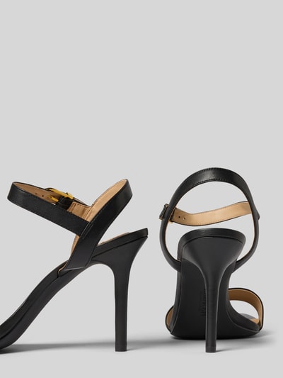 Lauren Ralph Lauren Sandalen van leer met naaldhak, model 'GWEN' Zwart - 2