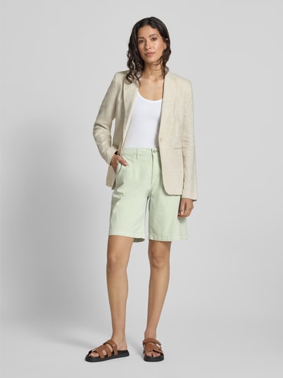 Buena Vista Wide leg korte chino's met steekzakken Rietgroen - 1