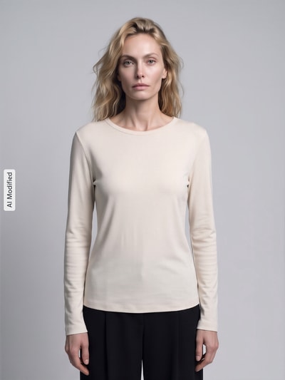 s.Oliver RED LABEL Slim fit shirt met lange mouwen van puur katoen Offwhite - 4